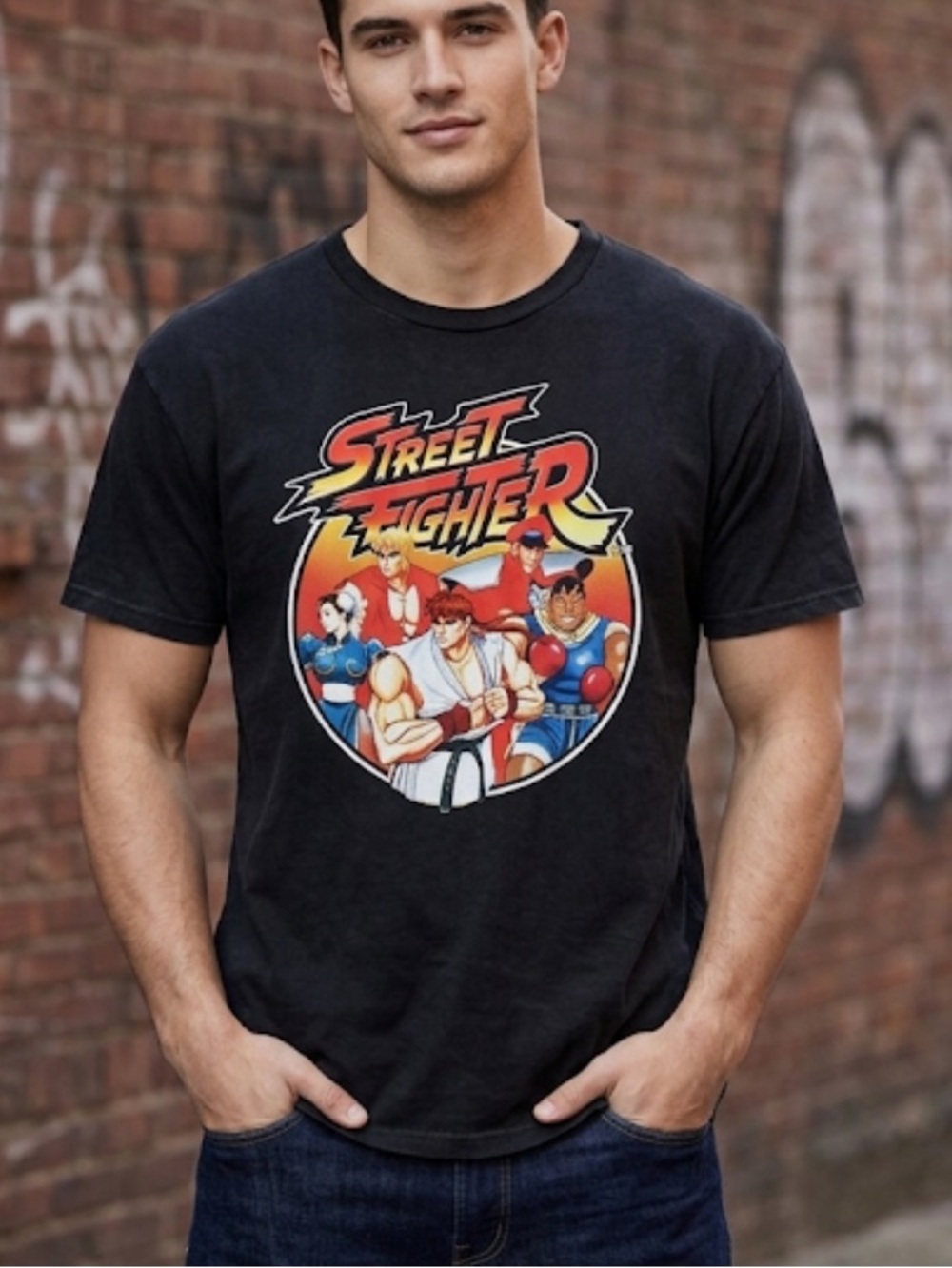 Street fighter T-shirt men’s size 2XL Black